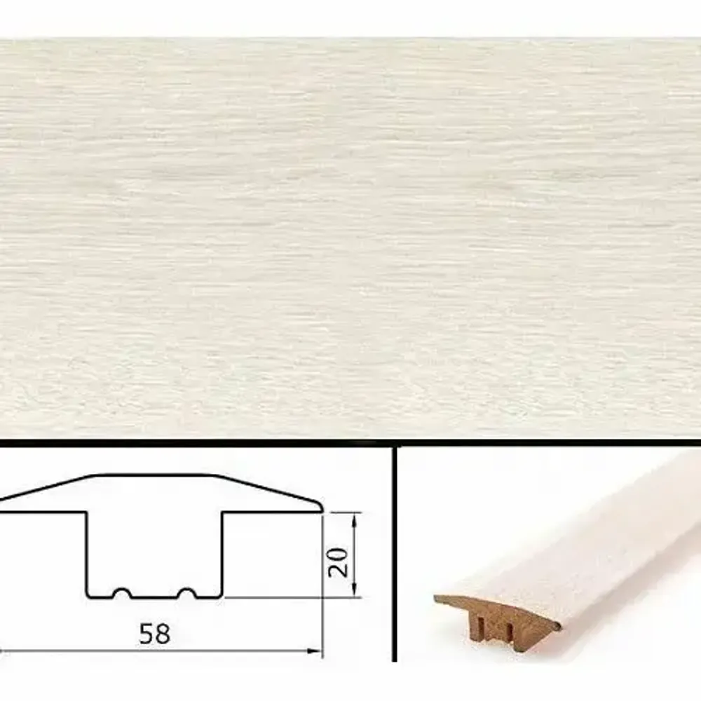 Порог переходной Tarkett Дуб Белый OAK WHITE TP 1000x58x20
