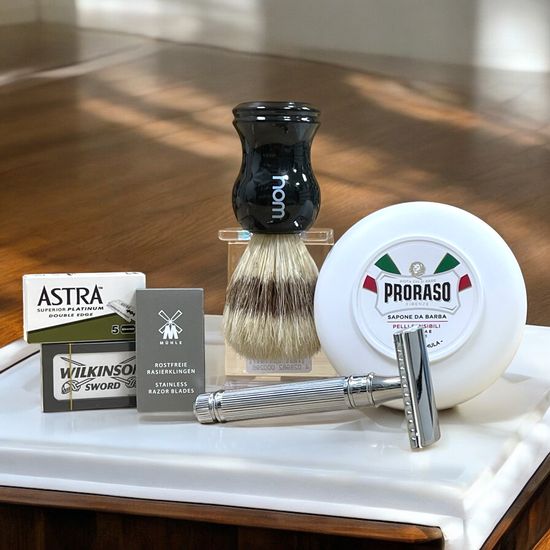 Набор для новичка с т-образной бритвой Edwin Jagger DE89LBL