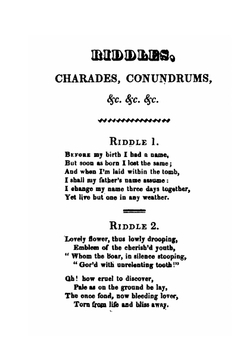 Riddles, Charades, and Conundrums | John Winter Jones