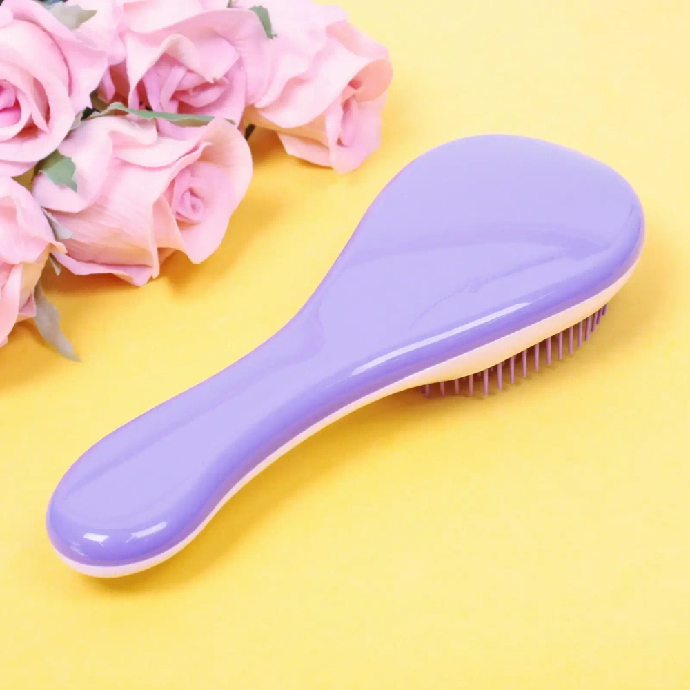 Расческа массажная «Эстетика», цвет фиолетовый/белый , 22,5*8,5см, в пластиковой коробке