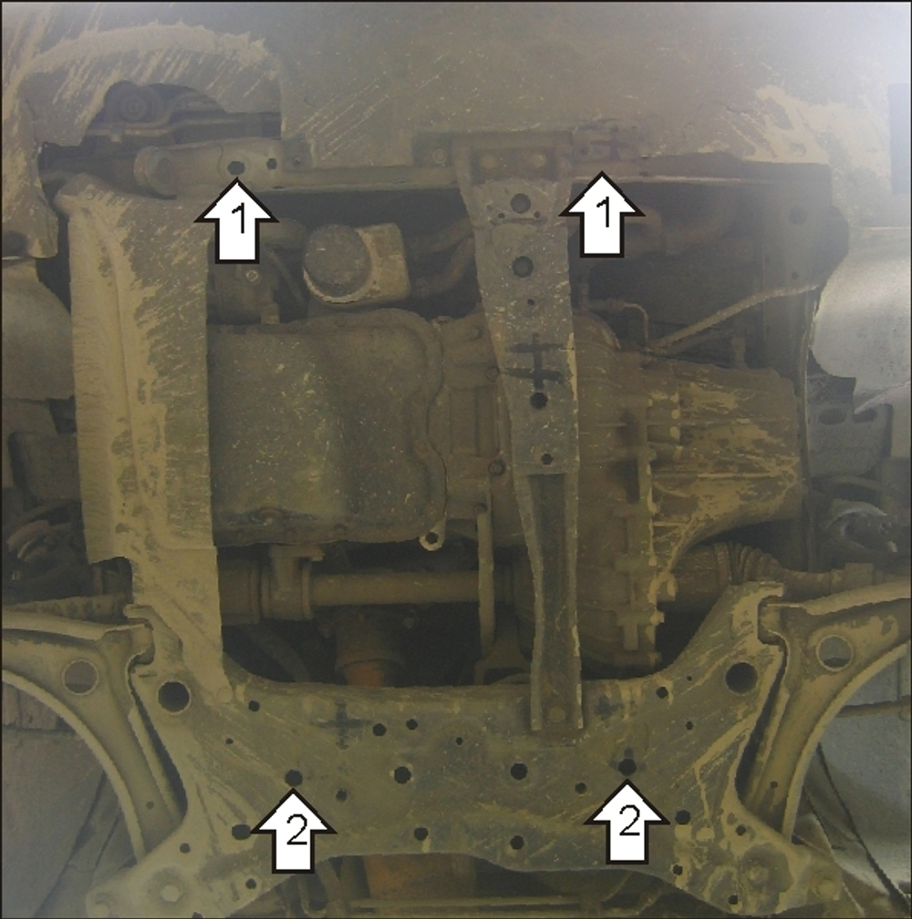 Усиленная защита Motodor картера двигателя, кпп. 2 мм, сталь. для Dodge Caliber 2006-2011 арт.02904