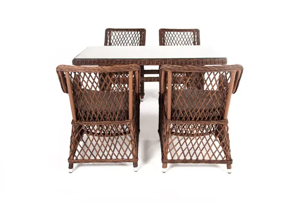 "Латте" плетеный стол из искусственного ротанга 140х80см, цвет коричневый