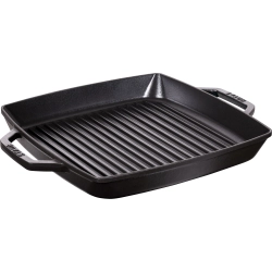 STAUB Сковорода-гриль чугунная, 33 см, с черными ручками. 40511-783-0