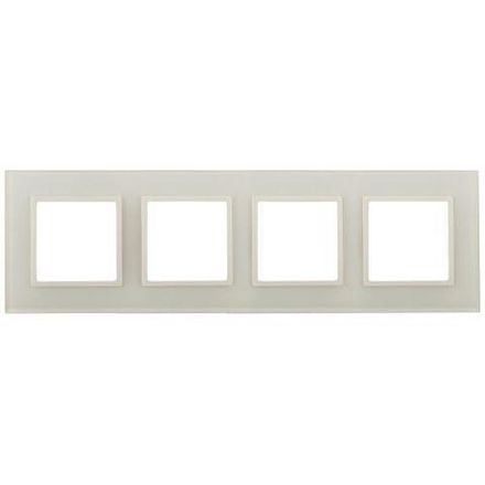 Рамка 4-м 14-5104-02 стекло Elegance сл. кость+сл. кость ЭРА Б0034525