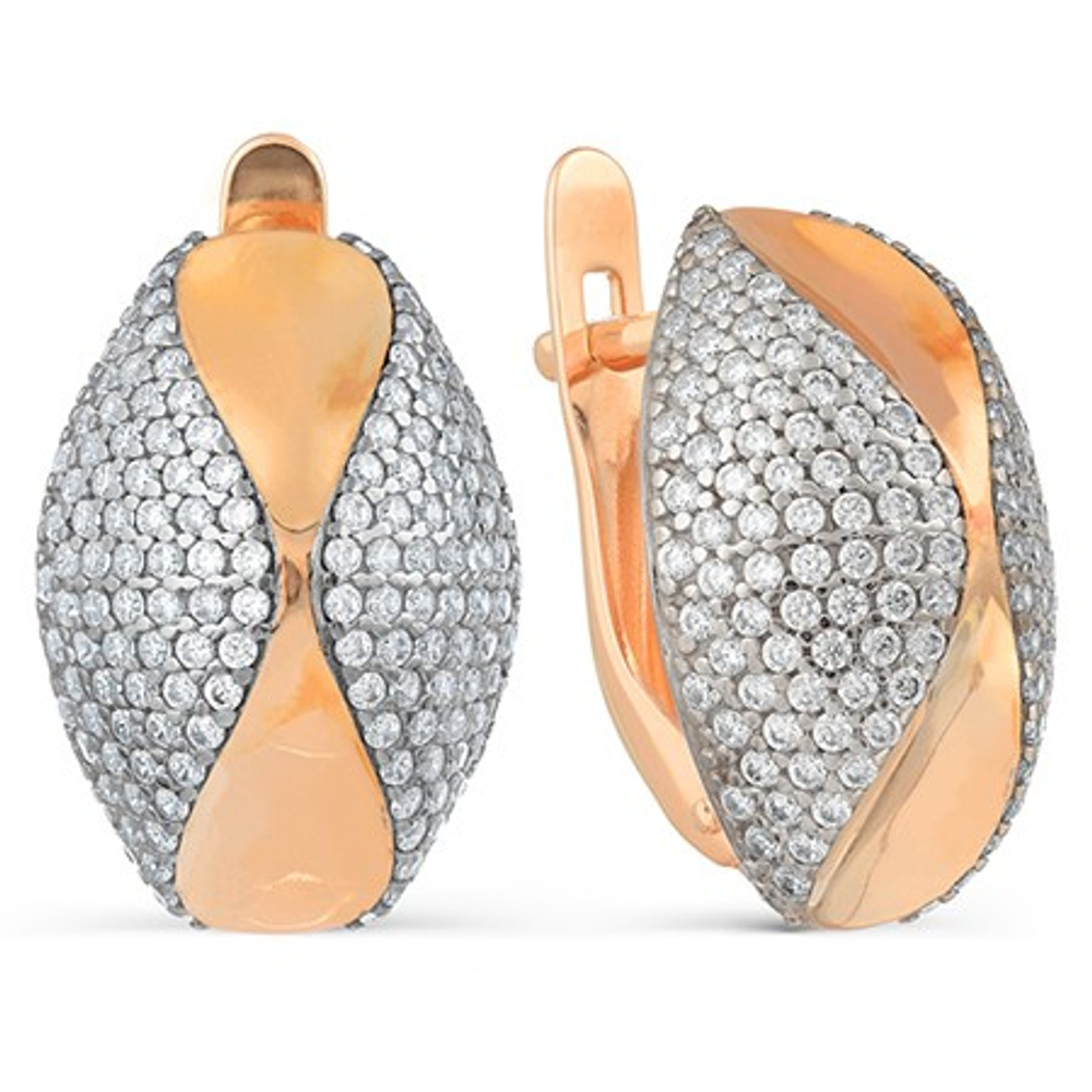 Серьги из золота с фианитами