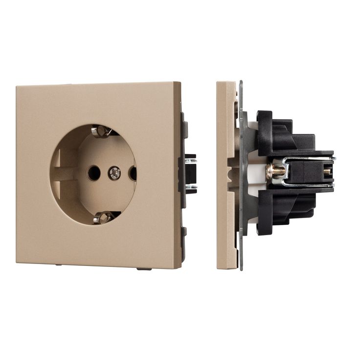 Механизм электрической розетки SCT-TENDO-MEU1-PL-GD (230V, 16A) Arlight 054081