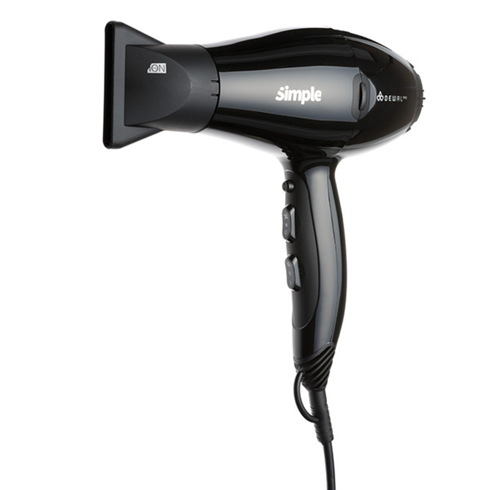 Компактный фен для волос 2000Вт Dewal Simple Black