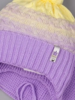 Шапка для девочки осенняя вязаная и снуд