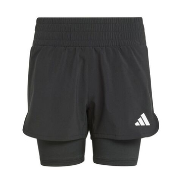 Шорты для девочки теннисные Adidas All Sports Pacer NXT 2in1 - чёрные/белые