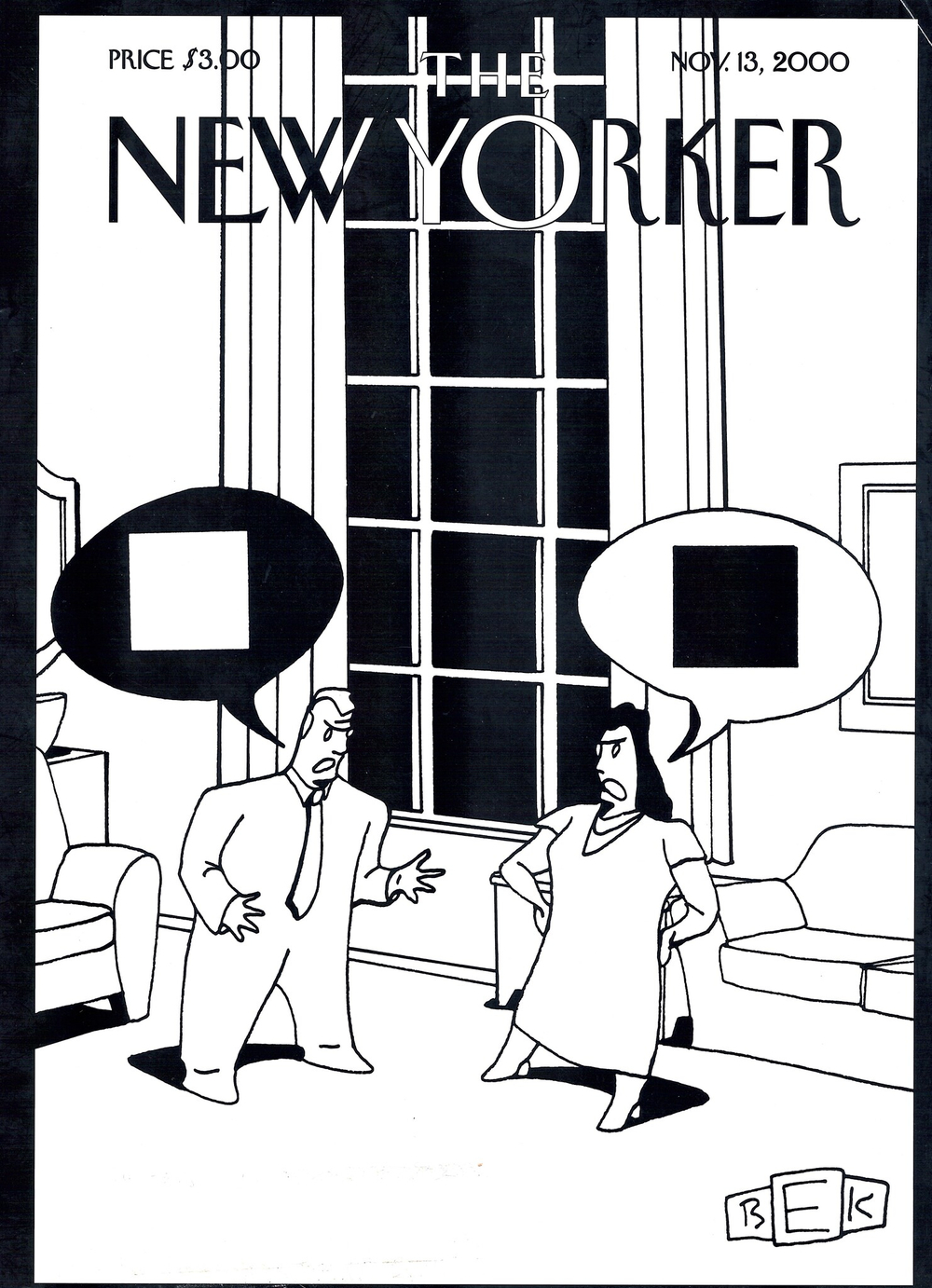 Журнал The New Yorker 13-11-2000, обложка поврежденная