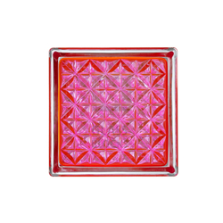 Стеклоблок красный романтик Mini 14.6x14.6x8 см.