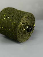 Пряжа Glam Shine пайетки 6+3 мм (127/болотный, глянцевые пайетки), 250м/100гр