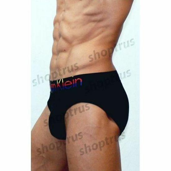 Мужские трусы брифы черные Calvin Klein Black Rainbow waist
