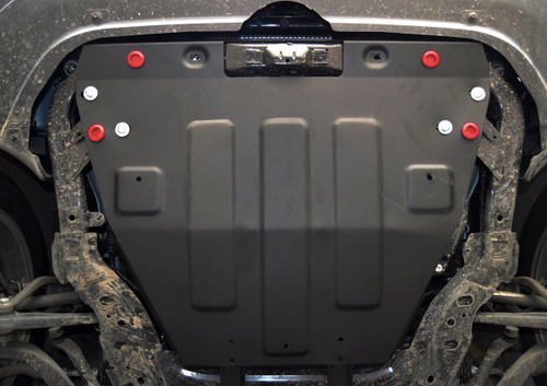 Защита картера и КПП Rival для FAW Besturn B50 I рестайлинг (V - 1.6) 2013-2017/FAW Besturn X80 I рестайлинг (V - 2.0) 2016-2021, сталь 1.5 мм, с крепежом, штампованная, 111.8009.1