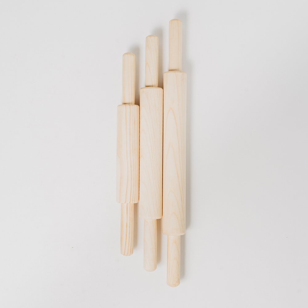 Набор деревянных скалок из древесины сибирского кедра 3шт. диаметром 3,5см. RPN3