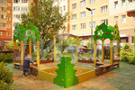 Песочница с крышкой средняя и навесом Грибок (Арифметика)