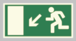 Знак Е-08 "Направление к эвакуационному выходу налево вниз"