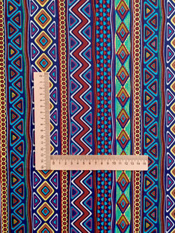 Ткань бязь плательная, рис. " Африканский орнамент", ширина 150 см, арт. 1032