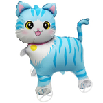 Шар Фольгированный Каталка Котик мальчик (Голубой)