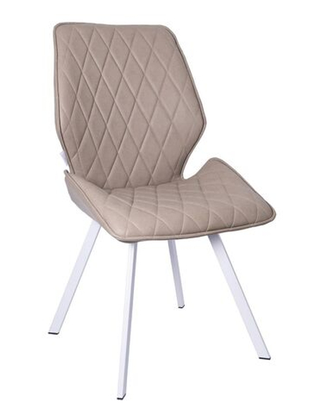 Стул LA ALTA OSTIN экокожа бежевый, каркас квадрат белый