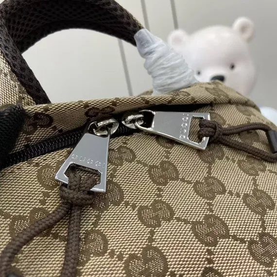 Рюкзак Gucci с логотипом бренда, коричнево-бежевый