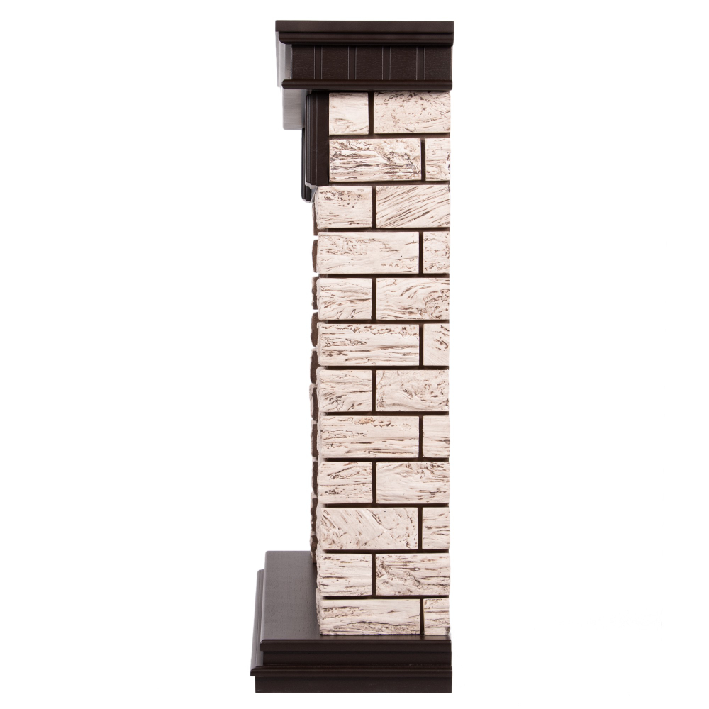 Портал Firelight Bricks Wood Classic камень коричневый, шпон темный дуб