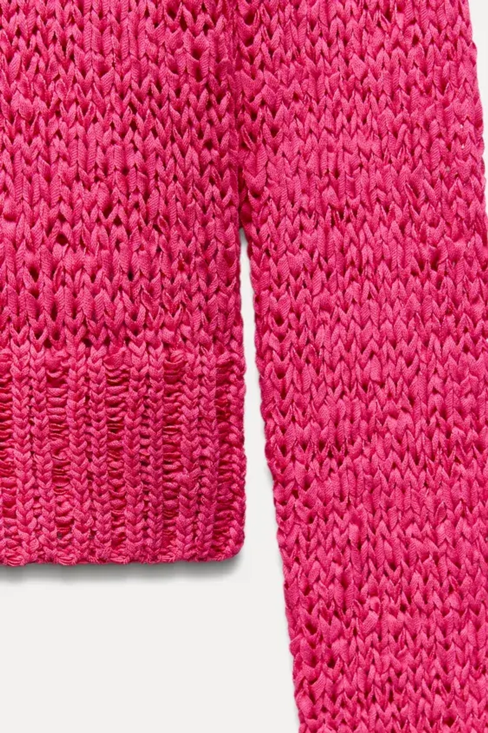 ZARA СВИТЕР В СТИЛЕ РУСТИК, ЦВЕТ ФУКСИИ