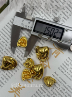 Пуговицы золотистые жатые в винтажном стиле