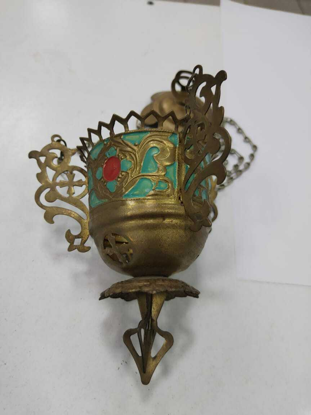 Церковная лампадка, кадило.антик