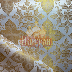 Парча "Вера" белая с золотом