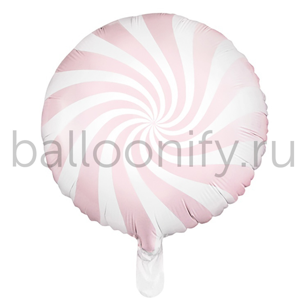 Фольгированная фигура, круг, " Леденец Пастель Light Pink,18"/45СМ