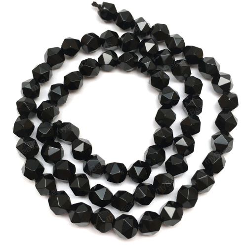 Агат черный 6 мм, бусины - биконусы