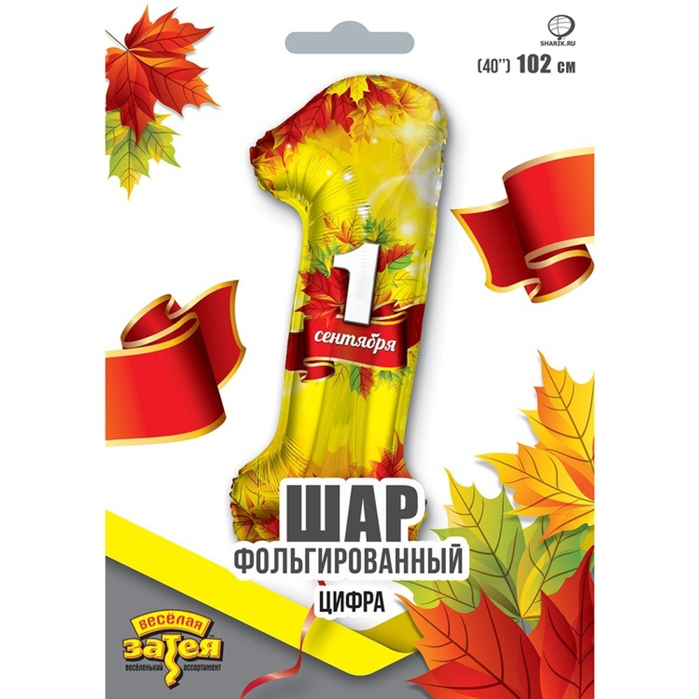 К 40" цифра "1 СЕНТЯБРЯ" Листья кленов