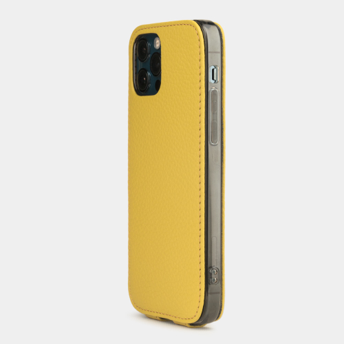 Чехол для iPhone 12 Pro Max из натуральной кожи теленка, желтого цвета