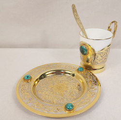 Кофейный набор Златоуст "Малахит"