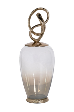 Ваза декоративная 50х19х19см Garda Decor Лиана с металлической крышкой