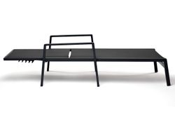 "Парма" шезлонг из алюминия темно-серый (RAL7024) муар, ткань текстилен темно-серая