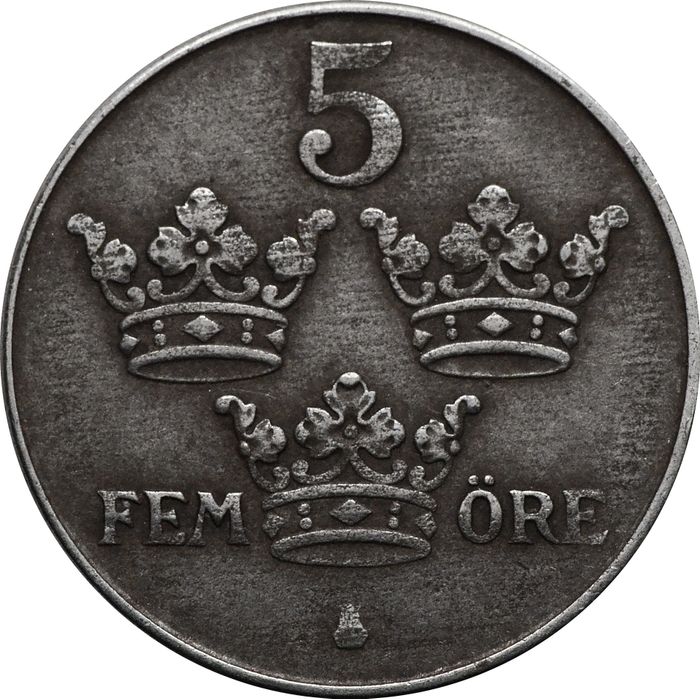 5 эре 1942-1950 Швеция