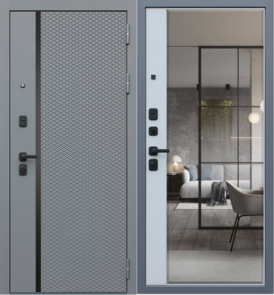 Стальная дверь «Манчестер с зеркалом»