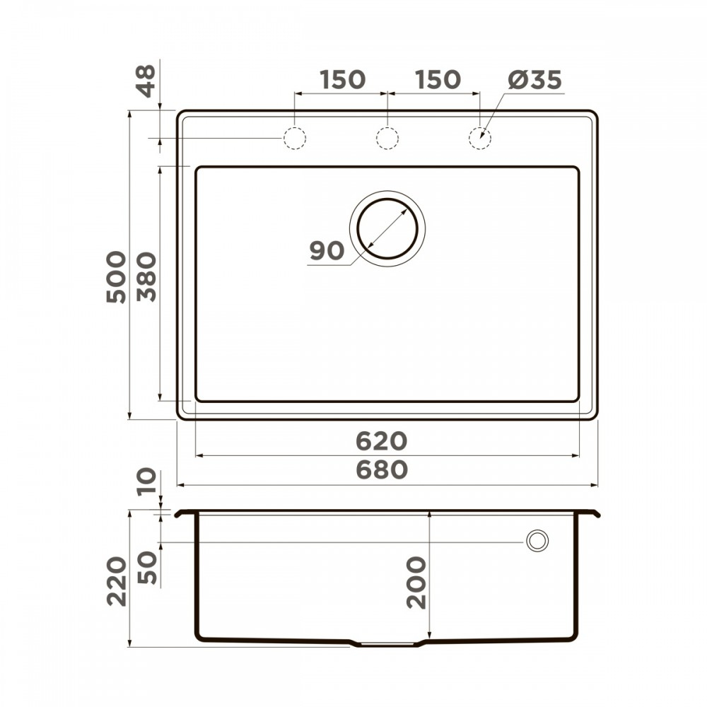 Кухонная мойка Omoikiri Tedori 68-BL