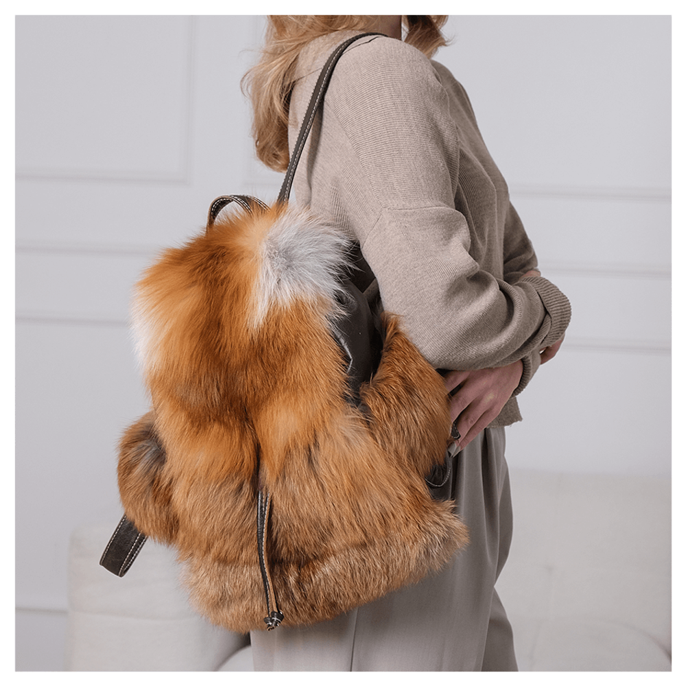 Меховой рюкзак «Городская хулиганка» рыжий