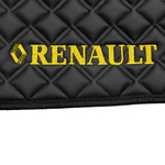 Ковры RENAULT T (автомат) (экокожа, черный, черный кант, желтая вышивка)