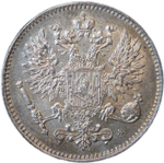50 пенни (pennia) 1915 S, монета для Финляндии (XF-AU)