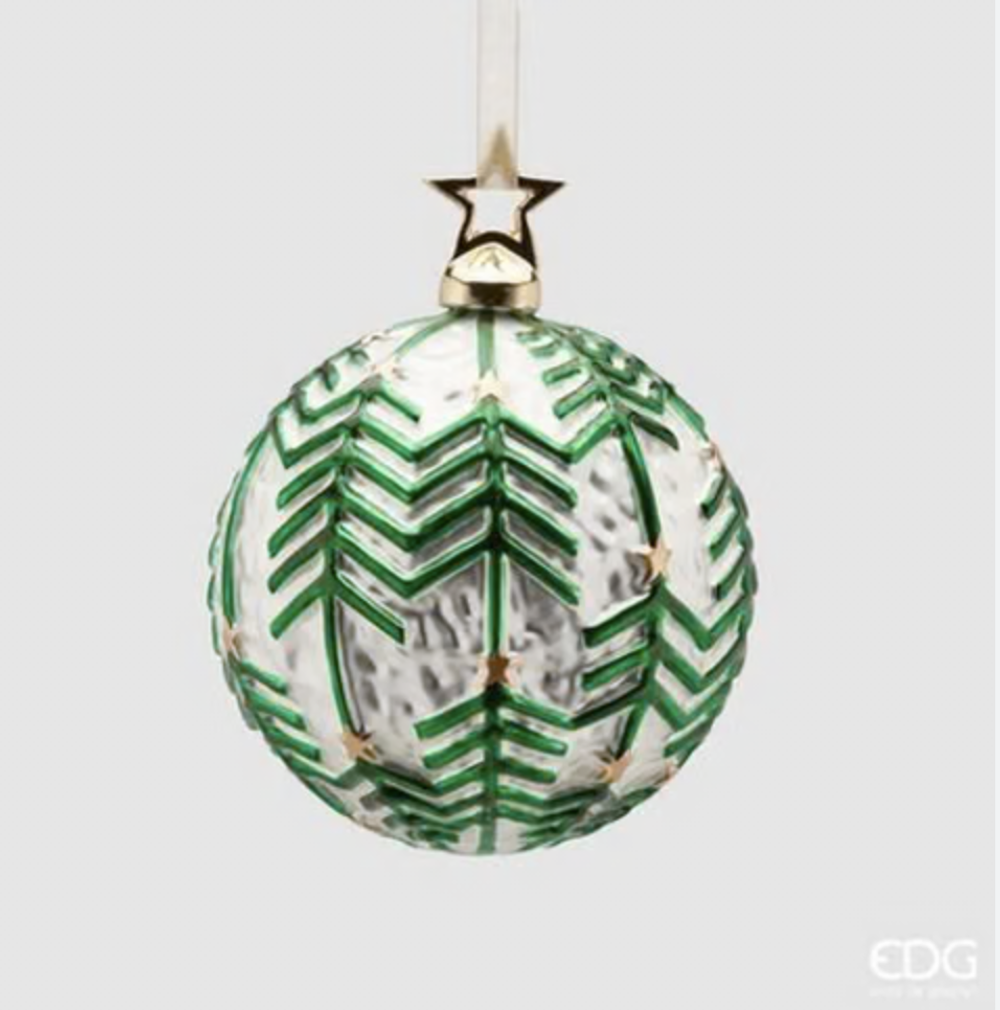 Игрушка шар елки на шаре, у основания звезда D10 стекло EDG