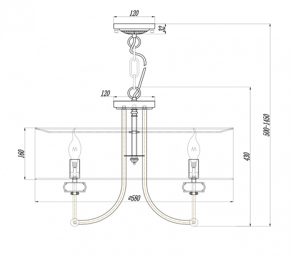 Люстра подвесная Maytoni Roma ARM006PL-06G