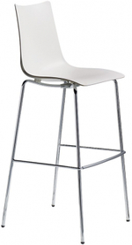 Стул барный пластиковый Scab Design Zebra Technopolymer, хром, лен