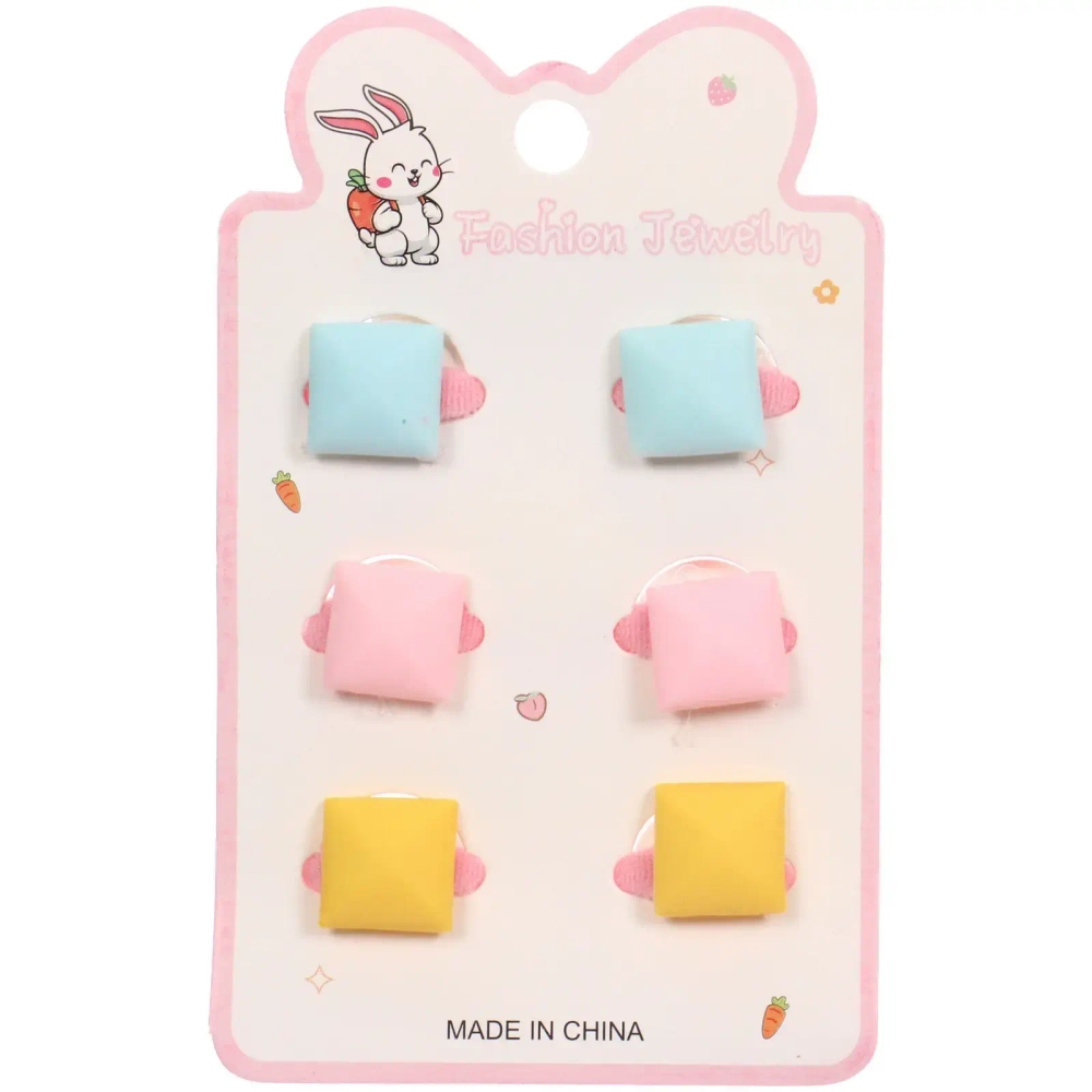 Резинки для волос детские 6шт «БАМБИ БУМ Маттэ», Леденцы, микс 6 цветов, d-2.см/12*7.5см