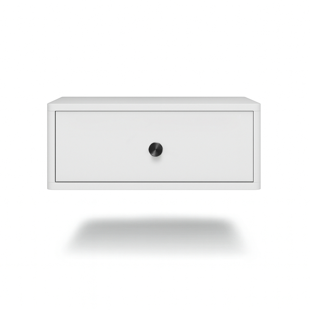 Тумба прикроватная подвесная ROYAL 5300 эко (Белый-р.черная)