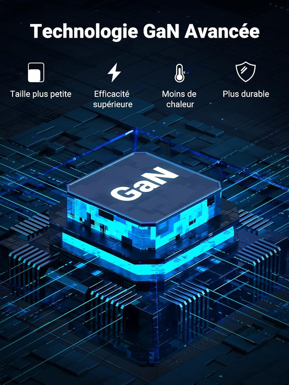 Зарядное устройство 3xUSB C+1xUSB, 65W, Gan X, UGREEN 70774
