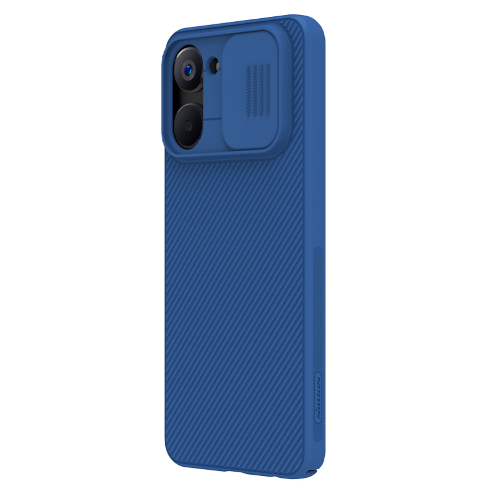 Чехол синего цвета от Nillkin с защитной шторкой для камеры на Realme 10 4G, серия CamShield Case